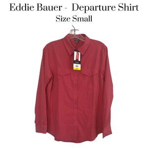NWT Eddie Bauer Departure shirt long sleeve button down Classic fit pink Small